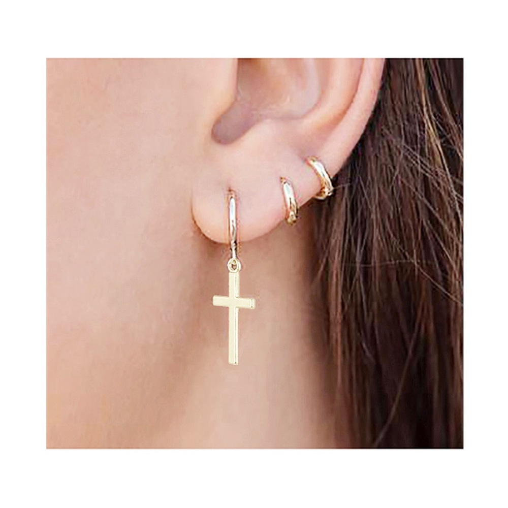 Gold Cross Earrings NWt